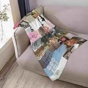 Music Throw Blanket Superstar Taylors Flannel Blanket Lightweight Soft All Season Blanket for Party Outdoor Sofa Decor Gifts for Fans 40 “X50” (Blue)