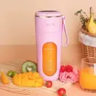 Pink Portable Mini Blender - White USB Rechargeable Personal Juicer with Straw G