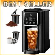 Elegant Stainless Steel Coffee Machine - Hot & Iced Coffee, Travel Mug Friendly