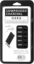 Pacific Arc Compressed Charcoal Sticks Hard 12 Pack for Drawing, Sketching, and Shading