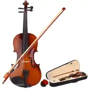 4/4 Full Size Basswood Acoustic Violin Fiddle Case Bow Rosin Natural For Student