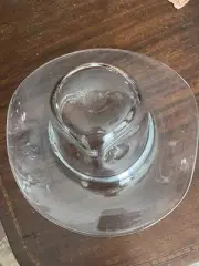 Blenko Hand Blown Clear Glass Cowboy Hat Ice Bucket 15" w/Sticker