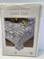 jacquard lodge lace 70” round tablecloth new/sealed