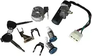 Ignition Key Switches for Scooter 100 125 GY6 125 Spare Parts Lgnition Switch Lock Storage Box Lock Length 5 Wire 19 30 MM Ignition Lock Key Set Ignition Barrel Key Switch(19MM)