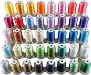 New brothread 40 Brother Colors Polyester Embroidery Machine Thread Kit 500M (550Y) Each Spool for Brother Babylock Janome Singer Pfaff Husqvarna Bernina Embroidery and Sewing Machines