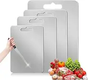 Titanium Cutting Board - 100% Stainless Steel Kitchen Cutting Board, Double Sided Cutting Board for Cutting Meat, Fruits and Vegetables,S+M+L