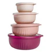 COOK WITH COLOR Prep Bowls with Lids- Wide and Deep Nesting Plastic Small Mix...