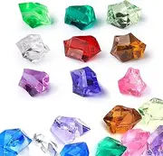 Fake Ice - Gemstones and Crystals - Pack of 165 pcs Vase Filler - Jewels for Crafts - Fish Tank Rocks - Sensory Bin Filler - Gems for Crafting - Aquarium Stones - Fake Ice Cubes - Multicolored