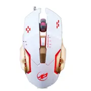 Usb Wired Optical Mechanical Mouse Ergonomics Sensitive Gaming Mouse Metal Bottom White