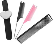 FOMIYES 4pcs Sturdy Needle Tail Comb with Magnetic Wrist Pin Cushion for Hair Parting Styling and Maintenance Essential for Hairdressers and Barbers