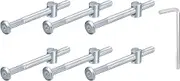 uxcell 10Pcs Hex Socket Head Screws Bolts Barrel Nuts, M6 x 80mm Socket Furniture Bed Bolt Barrel Nuts with Wrench for Chairs Cots, Silver