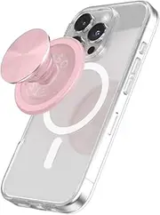 PopSockets Round Phone Grip Compatible with MagSafe, Adapter Ring for MagSafe Included, Phone Holder, Wireless Charging Compatible, Aluminium - Dusty Rose