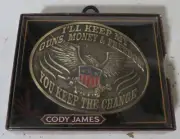 CODY JAMES MEN'S Guns Money Freedom You Keep the Change Belt Buckle New Boxed 4"