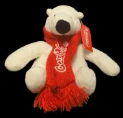 Coca-Cola Polar Bear Plush Christmas New With Tags 5” X 6”