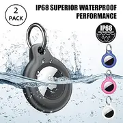 IP68 Waterproof AirTag Holder Case – Shockproof 360° Full Body Protective Keychain Cover with Metal Ring for Apple AirTag, Ideal for Pets, Keys, Bags, and Back