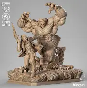 Hulk Vs. Punisher Resin Sculpture Statue Model Kit Unpainted/Unassembled