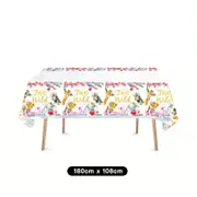 Two Wild Jungle Animals Theme Plastic Tablecloth Table Cover 180cm x 108cm - Kids Birthday Party Tableware