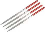 uxcell 4Pcs 5mm x 180mm Triangular Diamond Needle File 150 Grit
