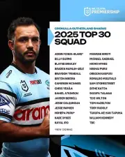 2025 CRONULLA SHARKS NRL RUGBY TEAM PLAYERS LIST POSTER, BARGAIN 1