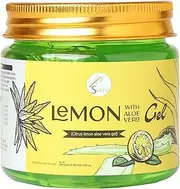 SVATV Natural Aloe Vera Gel With Lemon Fragrance for Face, Skin, Hair & Sunburn Relief with Cold Pressed, Vegan, Unscented Gel | Suitable for All Skin Types For Men & Women - 200g