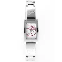 在飛比找Yahoo奇摩購物中心優惠-HELLO KITTY 凱蒂貓秀氣質感流行手錶 銀x白/19