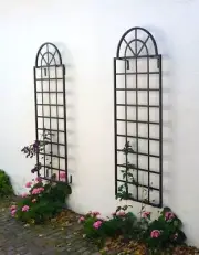 set of 2 French PROVINCIAL classical vertical wall planter trellis black NEW