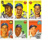 1994 Topps Archives 1954 Reprint Complete Mint Hand Collated 256 Card Set; It Was Never Issued in Factory Form. Loaded with Stars and Hall of Famers Including Jackie Robinson, Gil Hodges, Warren
