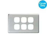 HPM Excel 6 Gang Light Switch Matt Silver Metal Cover | XL770/6PLMS