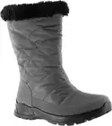 Easy Street Womens CUDDLE Wedge Waterproof Quilted Boots Faux Fur Grey Nylon NIB