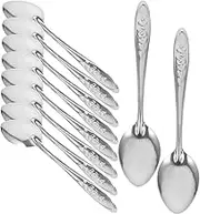 OKUMEYR Elegant Design Stainless Steel Spoon Set 50pcs Tea Spoons Long Handle Spoons Dinner Spoons