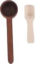 BRIGHTFUFU 2pcs Wooden Coffee Bean Measuring Spoon Salt Spoon Kitchen Tool Easy to Clean Random Style