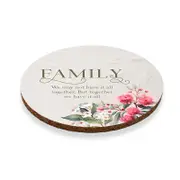 Kitchen Cork Backed Drink Coasters Native Family Set of 6 Round
