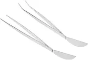 2pcs Bonsai Forceps Rakes Garden Tool Weeding Hoe Baking Tweezers Bonsai Soil Plant Terrarium Tweezers for Plants Garden Edger Spatula Plants Tweezers for Crafts Stainless Steel