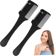 Ipetboom 2pcs DIY Hair Trimmer Comb Double Sided Hair Cutter Thinning Razor Portable Styling Tool Safe Skin Protection Shaping