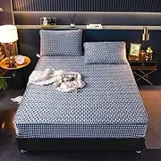Thick and Warm Crystal Velvet Fitted Sheets, Various Sizes of Coral Velvet bedspreads, Mattress Protectors-J_180x200cm+15cm(1pcs)