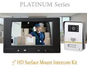 Platinum 7" HD Black Intercom Kit + 2MP S/M Front Door (4-6 Wire System)
