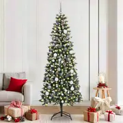 Christmas Tree with Decorative String Lights Green 210 cm PVC