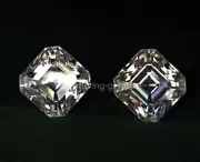 4 Ct CVD Loose White Color Diamond Pair Asscher Certified VVS1 Gemstone 5MSG