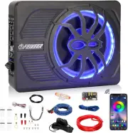 10" 800W under Seat Car Subwoofer, Blue-Tooth Subwoofers for Car with Multicolor