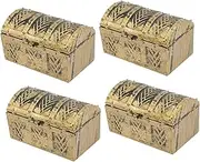 GOOHOCHY 4 Pcs Boxes Treasure Chest Mini Pirate Storage Boxes Vintage Pirate Box for Halloween Party Daily Use for Coins Gems Retro Decorative