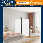 2-Panel Room Divider White 175x180 cm Fabric Privacy Screen Home Decor Par 50258