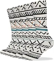 [NQHJT] Boho Triangle Stripes Socks for Women Men Breathable Boot Socks Warm Calf Socks for Hiking Work, Style, One Size, Style, One size