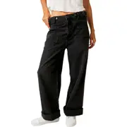 Free People We the Free Palmer Cuffed Baggy Jeans in Outer Space at Nordstrom, Size 24
