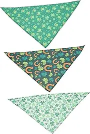 SEWOART 3Pcs Patrick's Day Festival Pet Collar Decorative Dog Scarf with Easy to Tie and Comfortable for Pet Dress Up and Cleaning
