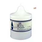 4x Premium Church Candle White Unscented Pillar Candles 7*10cm 50Hrs Bulk