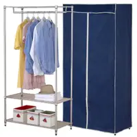 在飛比找momo購物網優惠-【克諾斯】90*45*180三層防塵衣櫥架(深藍)