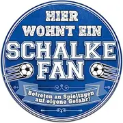 Retro Tin Sign Suitable for Schalke Football Fans 20 cm Round