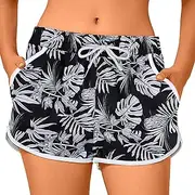 [MK MATT KEELY] Women Swimming Shorts Quick Dry Beach Board Shorts Ladies Swim Trunks with Adjustable Drawstring