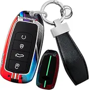 ontto luminous car key fob cover fit for Chery Jaecoo J7 J8 7 Tiggo 8plus 8 5 Plus 7pro Max Omoda 5 C5 Arrizo key holder Metal Smart Shell case keyring keychain auto styling Accessories Red 3