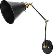 Vintage Wall Sconce, AC85‑265V E27 Bulb Industrial Swing Arm Wall Lamp Adjustable Arm Plug in Wall Mounted Reading Light for Bedroom, Living Room, Bedside